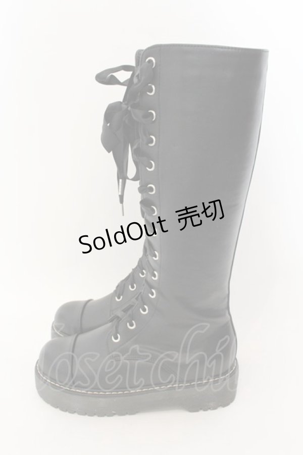 画像3: E hyphen world gallery / レースアップロングブーツ M クロ O-25-01-27-046-LO-SH-OW-ZT-K017 (3)