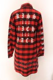 画像3: KRY CLOTHING / 「CONKH」 ロング丈チェックシャツ  LETTER レッド×ブラック O-25-01-27-1032-EL-OP-IG-ZI (3)