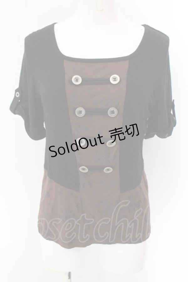 画像1: STEAM / ナポレオンTシャツ  ブラック×ブラウン O-25-01-27-1013-HN-TS-IG-ZY (1)