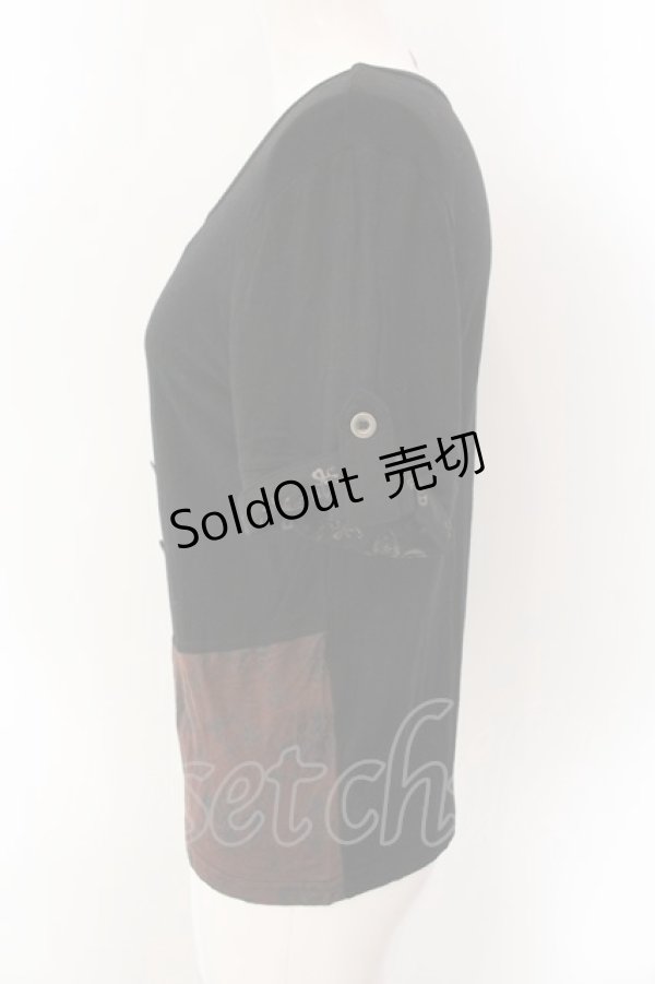 画像2: STEAM / ナポレオンTシャツ  ブラック×ブラウン O-25-01-27-1013-HN-TS-IG-ZY (2)