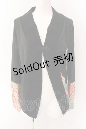画像: gouk / チャイナボタンストレッチボレロ  ブラック O-25-01-27-1015-GO-TO-IG-OS