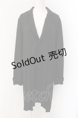 画像: Alleglo / オリジナル変形フェイクレイヤード＆ドレープ切替ロング丈テーラード F ブラック O-25-01-27-1025-PU-JA-YM-ZY