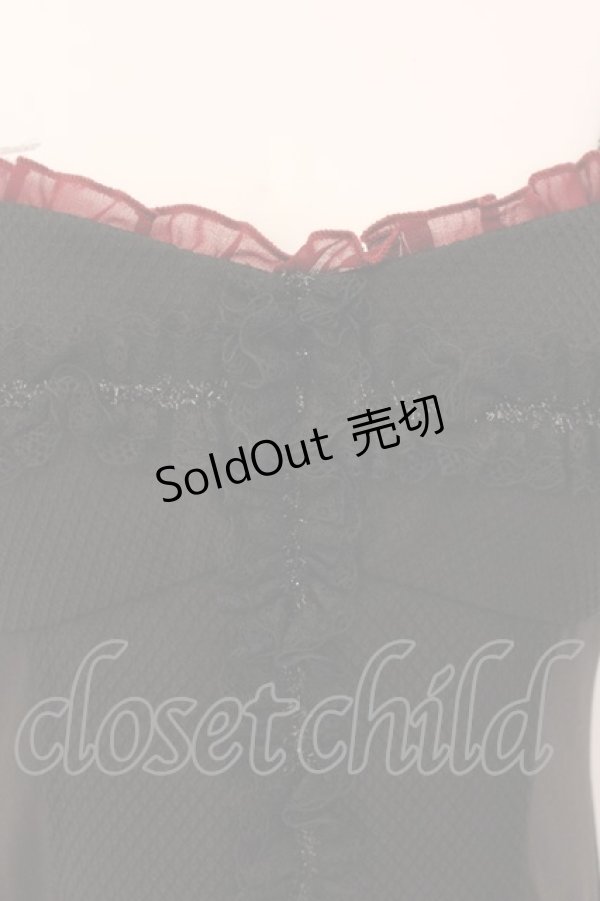 画像2: Qutie Frash / ダイヤアシメワンピース  ブラック×レッド O-25-01-28-054-QU-OP-IG-OS (2)