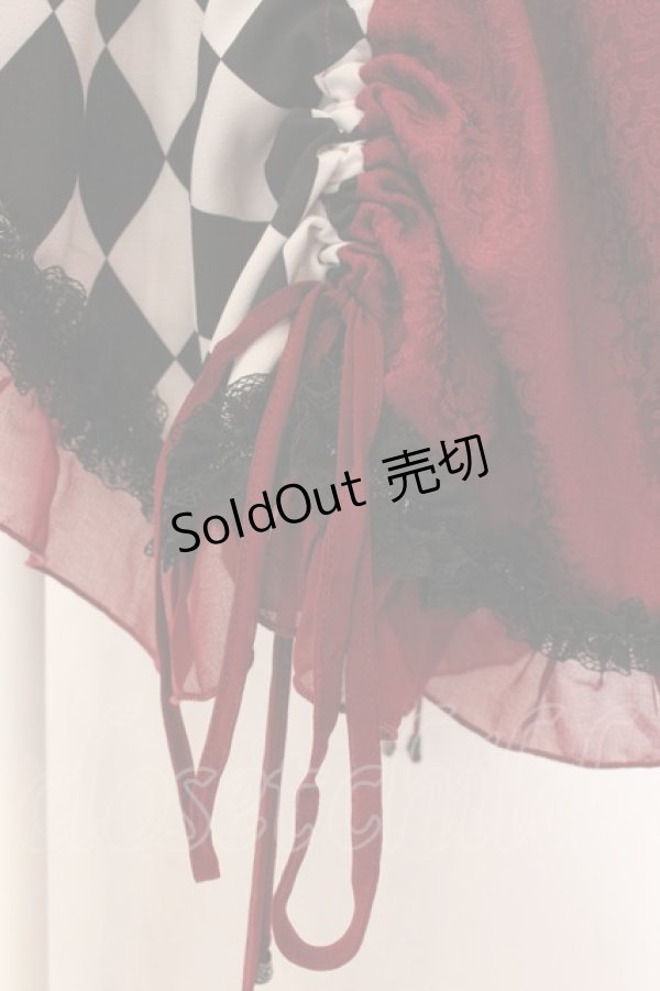 画像3: Qutie Frash / ダイヤアシメワンピース  ブラック×レッド O-25-01-28-054-QU-OP-IG-OS (3)