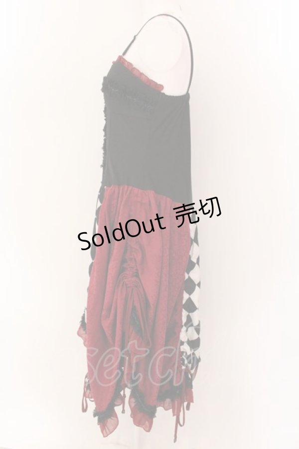 画像4: Qutie Frash / ダイヤアシメワンピース  ブラック×レッド O-25-01-28-054-QU-OP-IG-OS (4)
