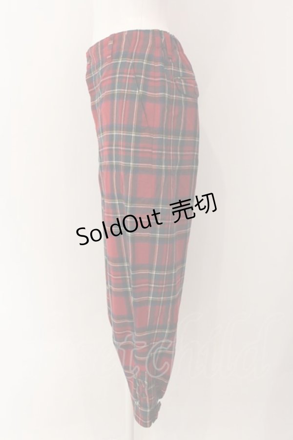 画像2: Jane Marple Dans Le Salon / ウールタータンチェックニッカボッカーズ M アカ O-25-01-28-002-JM-PA-IG-ZT064 (2)