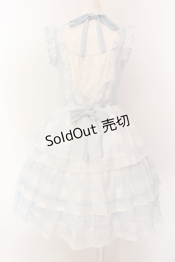 画像4: mellfy memory / Fairy love Gingham check ワンピース  サックス O-25-01-28-017-LO-OP-IG-OS (4)