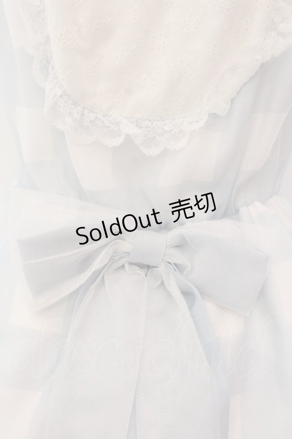 画像5: mellfy memory / Fairy love Gingham check ワンピース  サックス O-25-01-28-017-LO-OP-IG-OS (5)