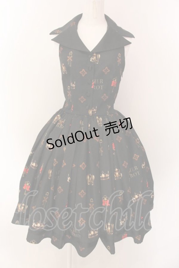 画像1: ATELIER PIERROT / Royal Crownベストワンピース  ブラック O-25-01-28-019-EL-OP-IG-OS (1)