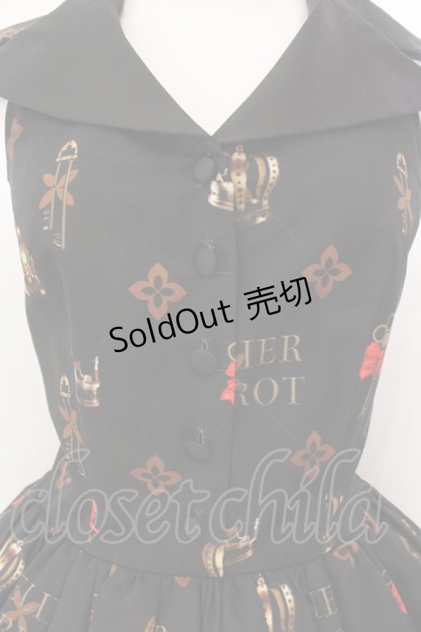 画像2: ATELIER PIERROT / Royal Crownベストワンピース  ブラック O-25-01-28-019-EL-OP-IG-OS (2)