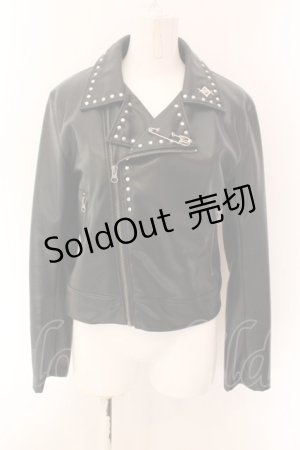 画像: REFLEM / PUレザークロップドダブルライダースジャケット  ブラック O-25-01-29-032-PU-JA-IG-OS