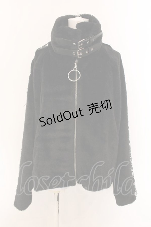 画像1: REFLEM / テープデザインクロップドファージャケット FREE ブラック O-25-01-29-035-PU-CO-IG-ZT-C013 (1)