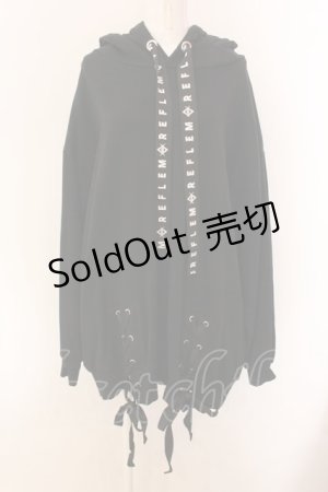 画像: REFLEM / ネコ耳レースアップパーカー F ブラック O-25-01-29-036-PU-TO-YM-OS