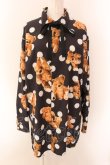画像1: TRAVAS TOKYO / ドットくま昇華プリント総柄シャツ F ブラック O-25-01-29-025-PU-TO-YM-ZI (1)