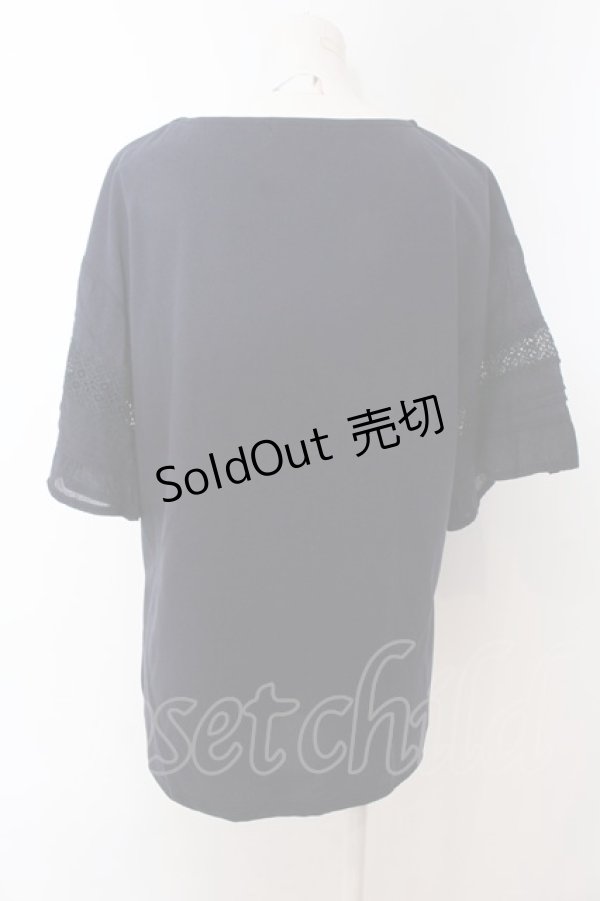 画像3: axes femme / レース×コットン袖カットプルオーバー F ネイビー O-25-01-30-062-AX-TO-IG-OS (3)