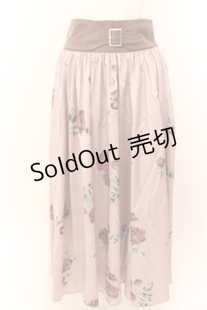 画像: axes femme / ローズ柄ロングスカート M ピンク O-25-01-30-091-AX-SK-OW-ZY