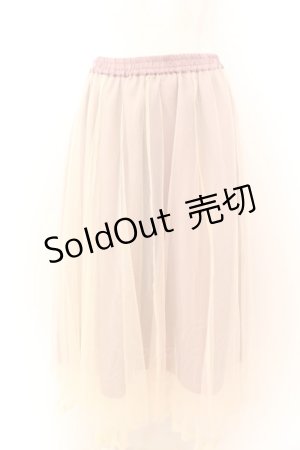 画像: axes femme / チュール切替ミディスカート M キナリ×ラベンダー×ピンク O-25-01-30-106-AX-SK-OW-OS
