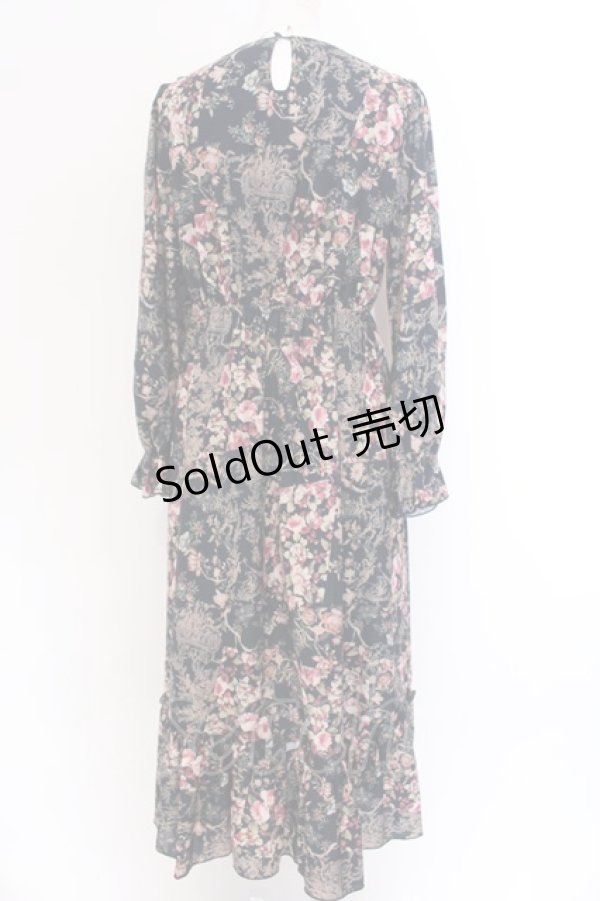 画像2: axes femme NOSTALGIE / パッチワーク風花柄ワンピース F ネイビー O-25-01-31-1039-AX-OP-IG-OS (2)