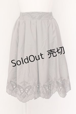 画像: axes femme POETIQUE / 蝶柄透かし刺繍スカート M グレー O-25-01-31-1065-AX-SK-OW-ZY