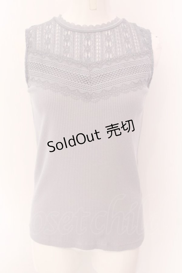 画像1: axes femme POETIQUE / レースビスチェ切換タンク M サックス O-25-01-31-1007-AX-TO-SZ-OS (1)