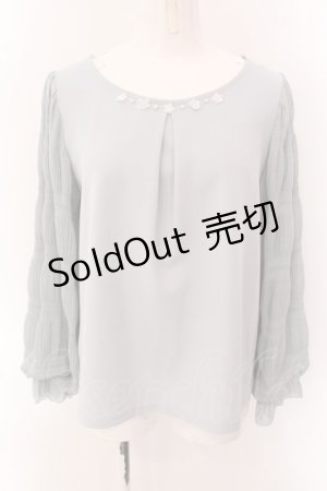 画像: axes femme / ギャザー袖切替トップス M ミントブルー O-25-01-31-1008-AX-TO-OW-OS
