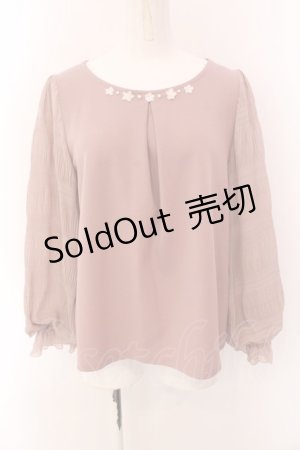 画像: axes femme / ギャザー袖切替トップス M ピンク O-25-01-31-1013-AX-TO-OW-OS