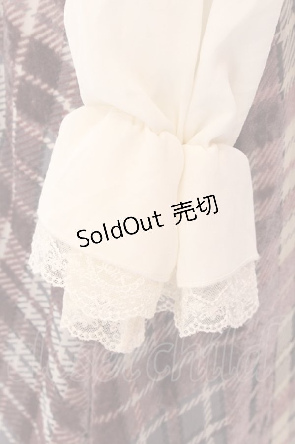 画像3: 【SALE】axes femme POETIQUE /チェックベロアシフォンワンピ M パープル O-25-01-31-1017-AX-OP-SZ-ZT183 (3)