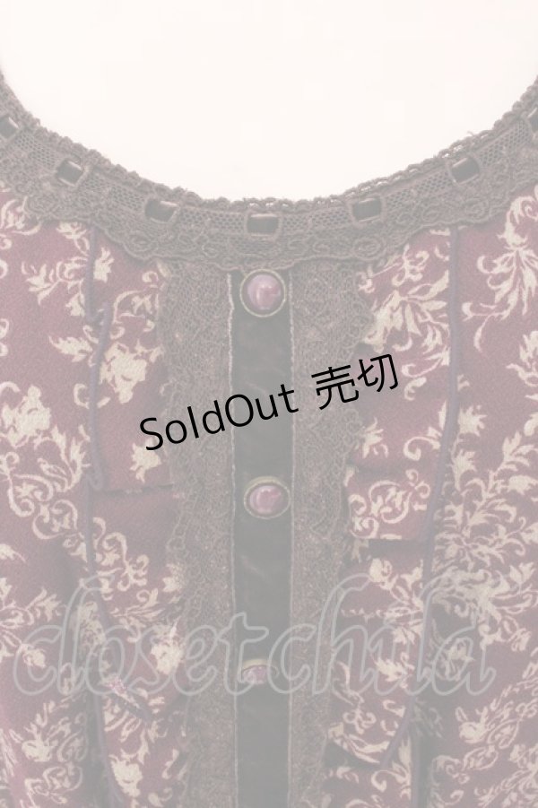 画像2: axes femme / アラベスク柄ノースリーブワンピース  パープル O-25-01-31-1031-AX-OP-IG-OS (2)