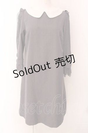 画像: axes femme POETIQUE / グレンチェックショルダーレースワンピース  グレー×オフシロ O-25-01-31-1034-AX-OP-IG-OS