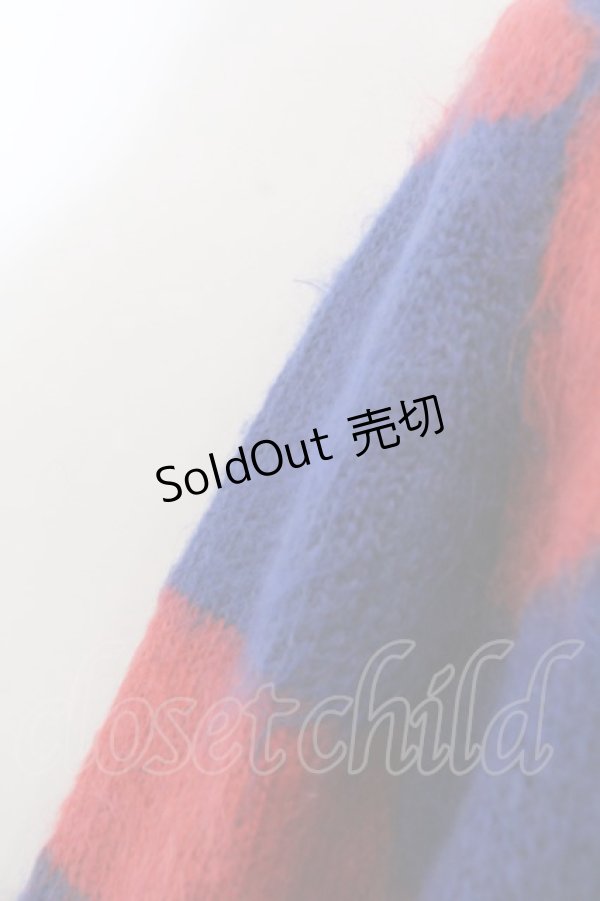 画像2: Candy Stripper / ボーダーモヘアニット 2 レッド×ブルー O-25-01-31-2065-PU-TO-OW-ZT007 (2)