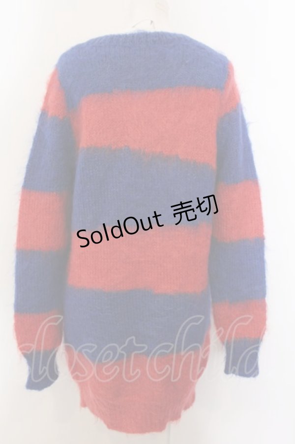 画像3: Candy Stripper / ボーダーモヘアニット 2 レッド×ブルー O-25-01-31-2065-PU-TO-OW-ZT007 (3)