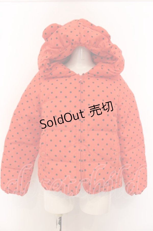 画像1: 【SALE】Candy Stripper / ドットくまみみダウン 2 アカ O-25-01-31-2066-PU-CO-OW-ZT028 (1)