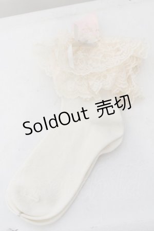 画像: metamorphose / ラッセルレースクルーソックス  生成り O-25-01-31-2073-ME-ZA-IG-OS