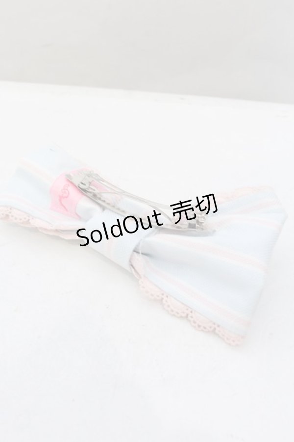 画像2: Angelic Pretty / ストライプリボンバレッタ  サックス O-25-01-31-2085-AP-AC-IG-OS (2)