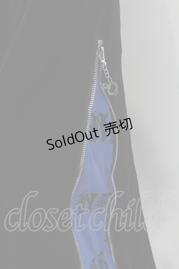 画像2: NieR Clothing / 厚手ベロア2WAY SIDE ZIP WIDE PANTS パンツ  【MONOGRAM】ブラックｘブルー O-25-01-31-2002-PU-PA-YM-ZT008 (2)