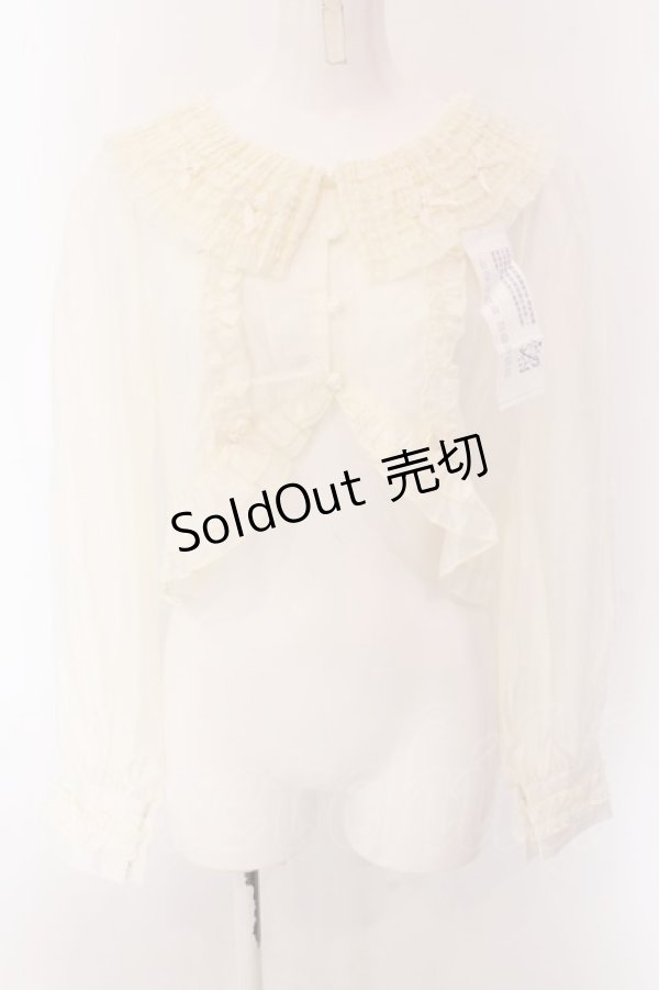 画像1: With Puji / 薔薇花庭ブラウスボレロ M キナリ O-25-02-04-040-EL-TO-OW-OS (1)