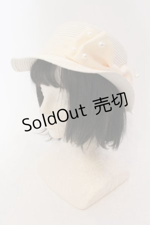画像: m petit by misako / TT*AMPLリボンカンカン帽 57.5ｃｍ アイボリー O-25-02-04-087-LO-AC-OW-OS