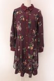 画像1: axes femme POETIQUE / ラ レコルト柄シャツワンピース M ワイン O-25-02-04-020-AX-OP-OW-OS (1)