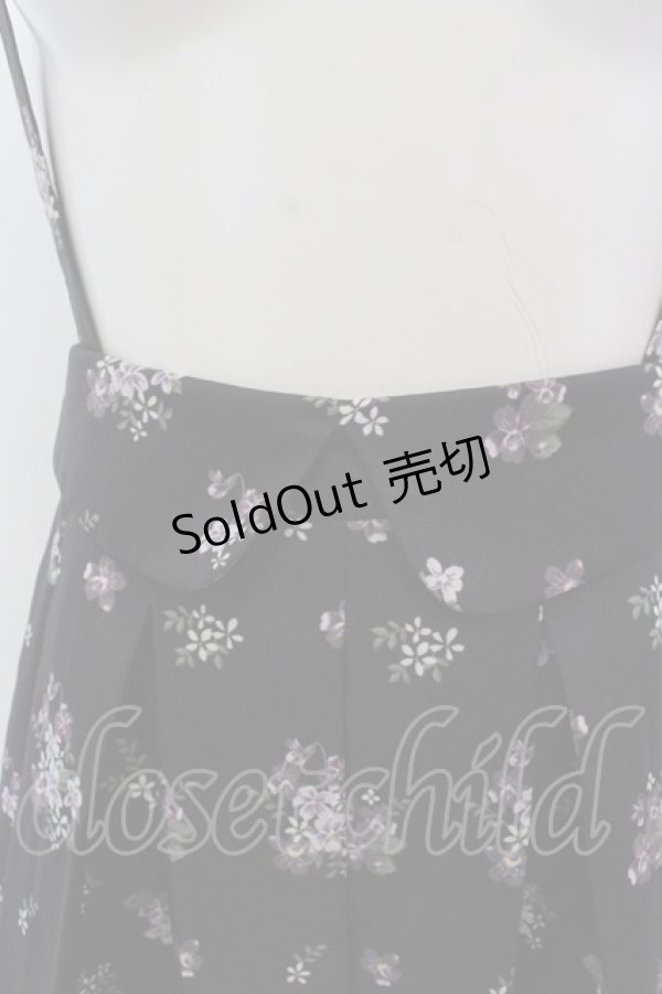 画像3: axes femme / すみれ柄サス付スカート M クロ O-25-02-07-029-AX-SK-OW-ZY (3)