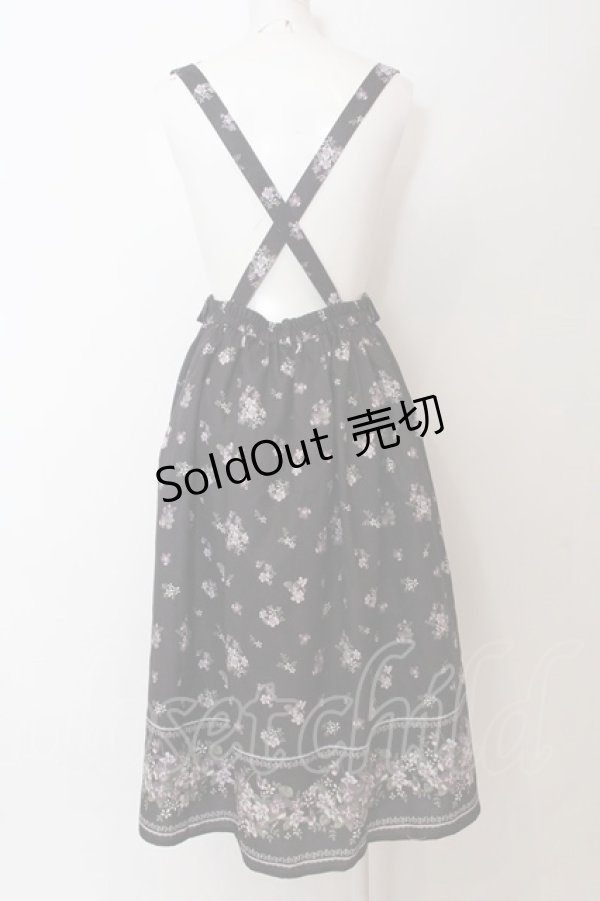 画像4: axes femme / すみれ柄サス付スカート M クロ O-25-02-07-029-AX-SK-OW-ZY (4)