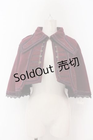 画像: Ozz oneste / 薔薇刺繍ナポレオンケープ  ワイン O-25-02-07-035-OO-JA-OW-OS