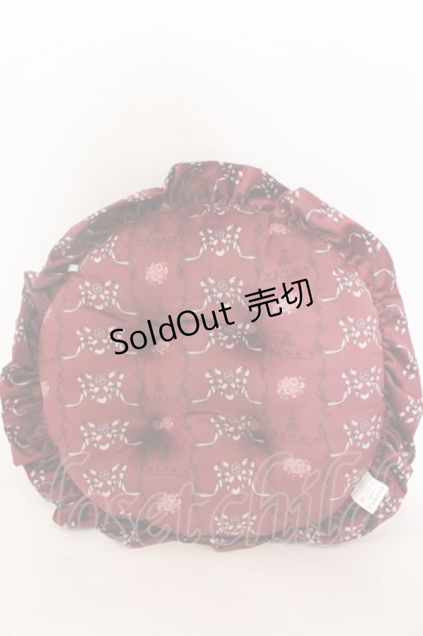画像2: 【SALE】m petit by misako / NINA'Sクッション  ワイン O-25-02-07-058-LO-ZA-OW-ZT-K015 (2)
