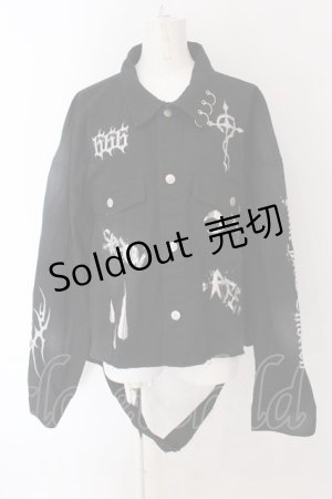 画像: REFLEM / プリントクロップGジャン F ブラック O-25-02-08-061-PU-JA-OW-OS