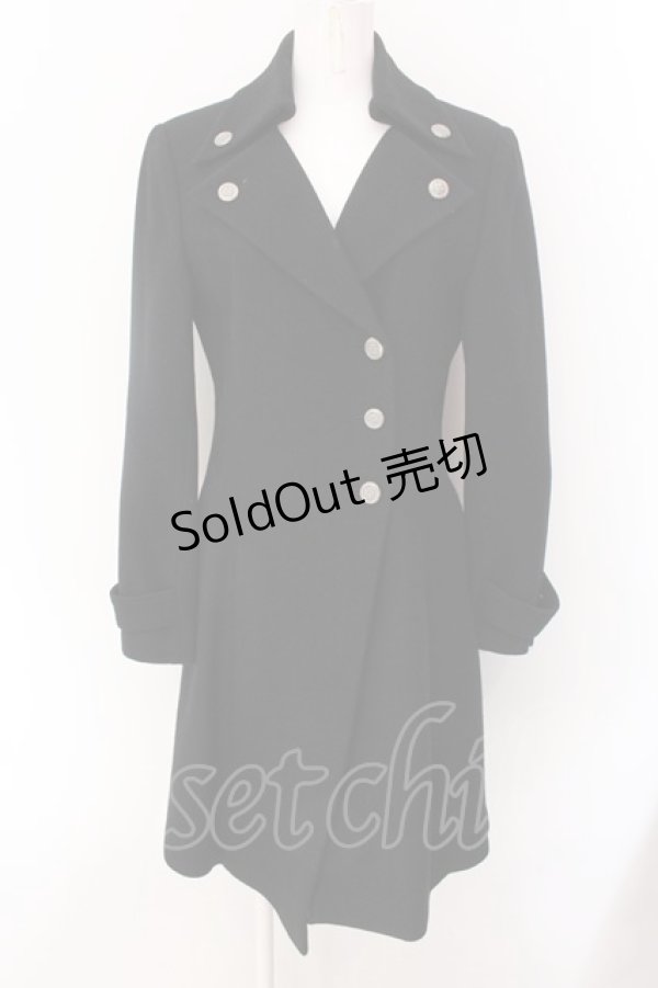 画像1: Moi-meme-Moitie / アシメトリーハーフコート（09年）  ブラック O-25-02-10-057-MO-CO-YM-ZS (1)