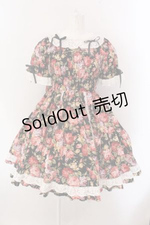 画像: Angelic Pretty / ゴブラン調プリントワンピース  クロ×アイボリー O-25-02-11-022-AP-OP-IG-OS