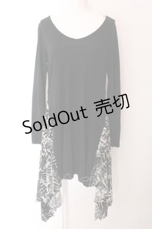 画像: BPN / シンメトリーロングカットソー M ブラック O-25-02-11-059-GO-OP-IG-ZY