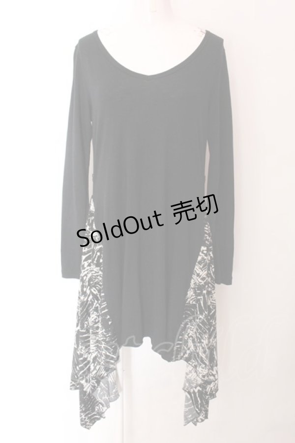 画像1: BPN / シンメトリーロングカットソー M ブラック O-25-02-11-059-GO-OP-IG-ZY (1)