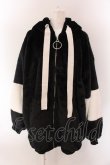 画像1: TRAVAS TOKYO / Drip Logo Faux Fur Hoodie F ブラックｘホワイト O-25-02-11-081-PU-CO-YM-ZT-C013 (1)