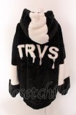 画像4: TRAVAS TOKYO / Drip Logo Faux Fur Hoodie F ブラックｘホワイト O-25-02-11-081-PU-CO-YM-ZT-C013 (4)