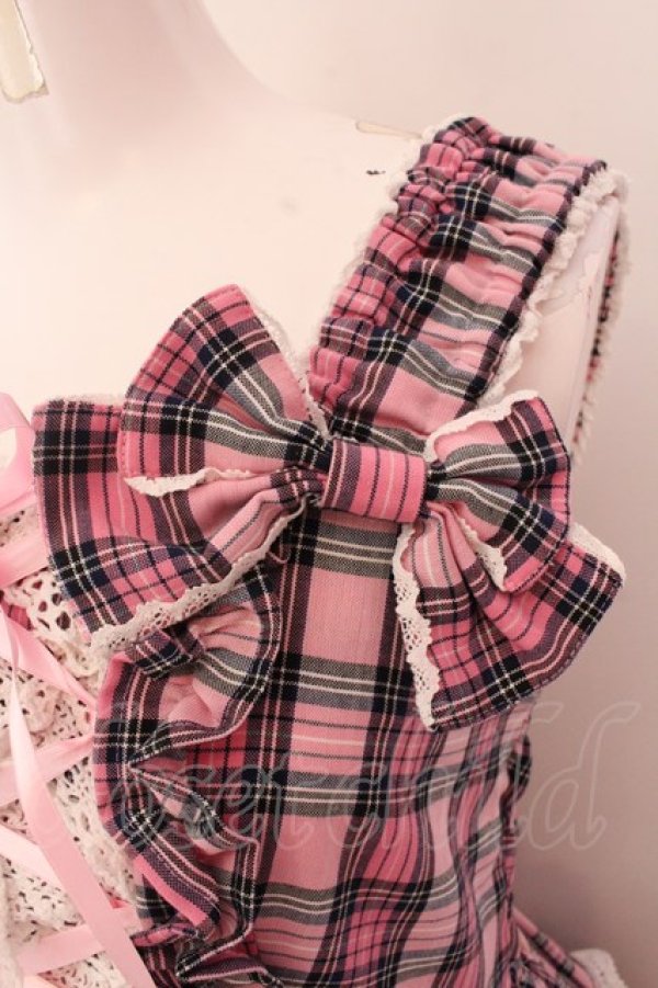 Angelic Pretty / タータンチェック 肩リボンジャンパースカート